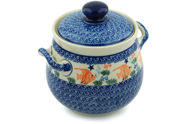 Jar with Lid and Handles 7"