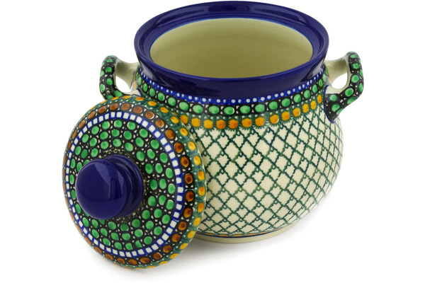 Jar with Lid and Handles 7"