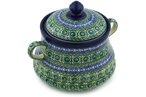 Jar with Lid and Handles 9"