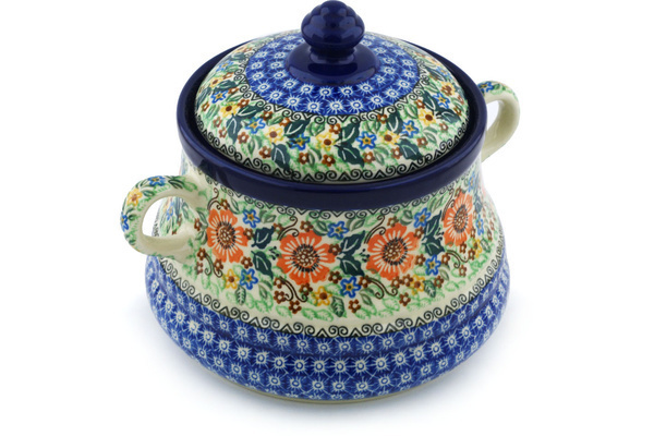 Jar with Lid and Handles 9"