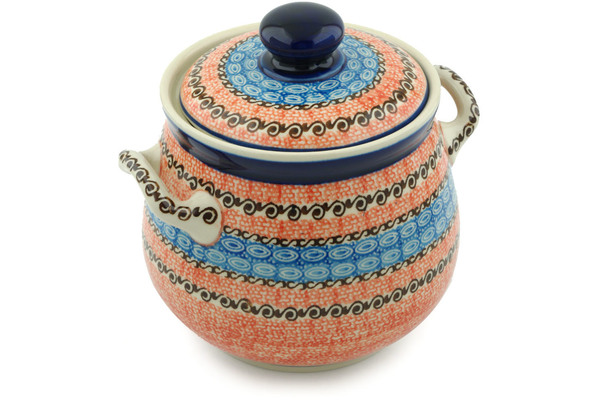 Jar with Lid and Handles 7"