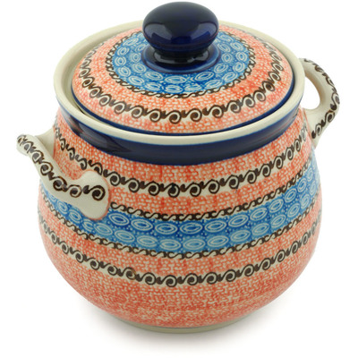 Jar with Lid and Handles 7"