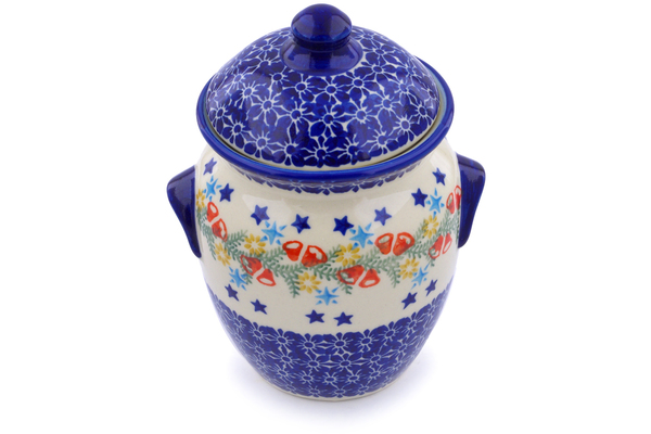 Jar with Lid and Handles 7"