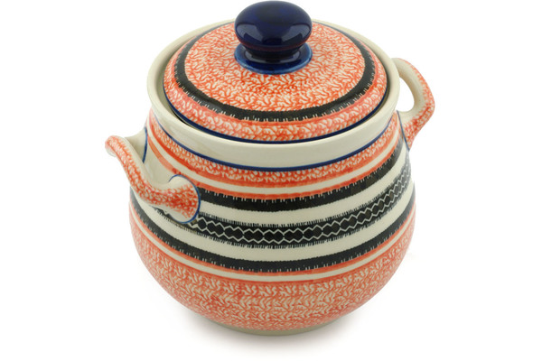 Jar with Lid and Handles 7"