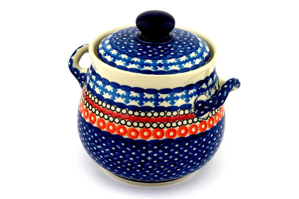 Jar with Lid and Handles 7"