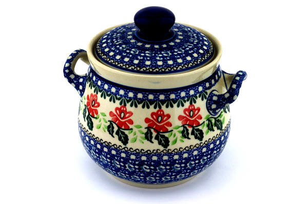 Jar with Lid and Handles 7"