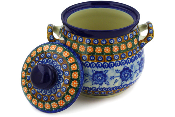 Jar with Lid and Handles 7"