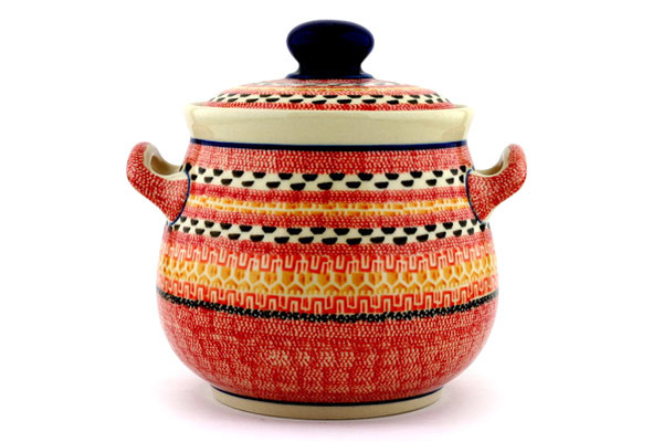 Jar with Lid and Handles 7"