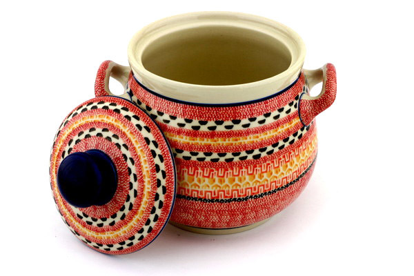 Jar with Lid and Handles 7"