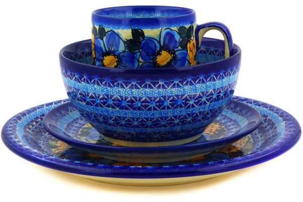 Place Setting 4-Piece: Mug, Bowl, Dinner Plate, Side Plate