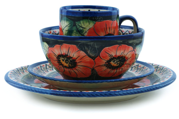 Place Setting 4-Piece: Mug, Bowl, Dinner Plate, Side Plate