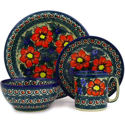 Place Setting 4-Piece: Mug, Bowl, Dinner Plate, Side Plate