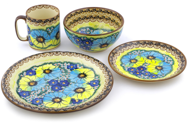 Place Setting 4-Piece: Mug, Bowl, Dinner Plate, Side Plate