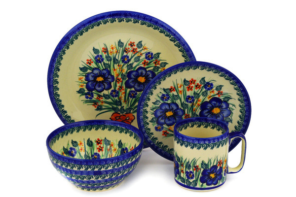 Place Setting 4-Piece: Mug, Bowl, Dinner Plate, Side Plate