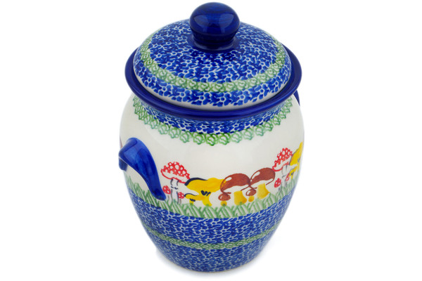 Jar with Lid and Handles 7"