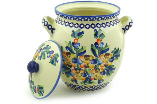 Jar with Lid and Handles 10"