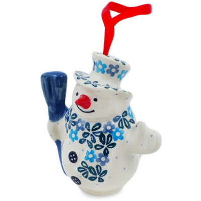 Snowman Ornament With Bell 4"