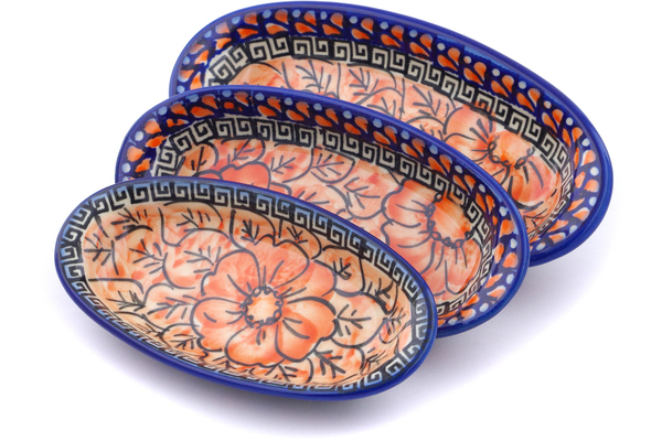 Condiment set of 3 nesting dishes: 7¼-inch, 6½-inch, 5¾-inch