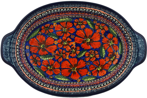 Oval Baker with Handles 13"