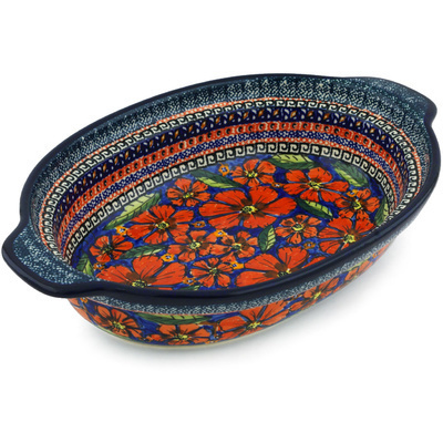 Oval Baker with Handles 13"