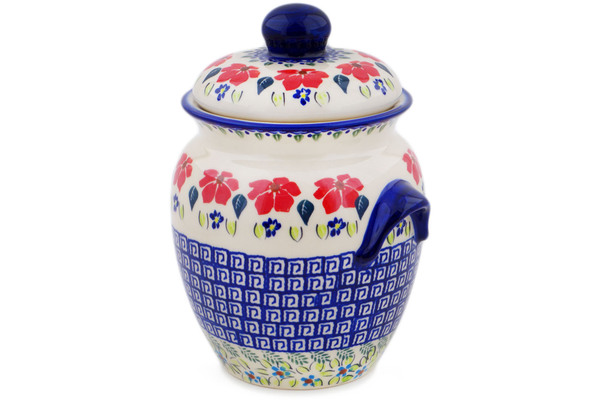 Jar with Lid and Handles 9"