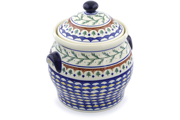 Jar with Lid and Handles 11"