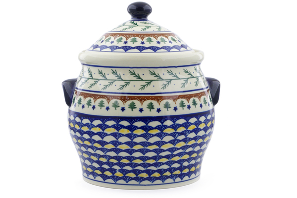 Jar with Lid and Handles 11"