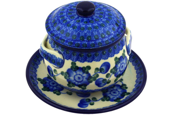 Bouillon Cup with Lid and Saucer 13 oz