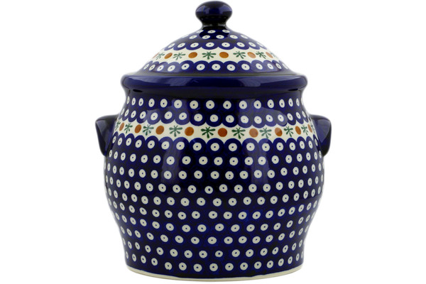 Jar with Lid and Handles 11"