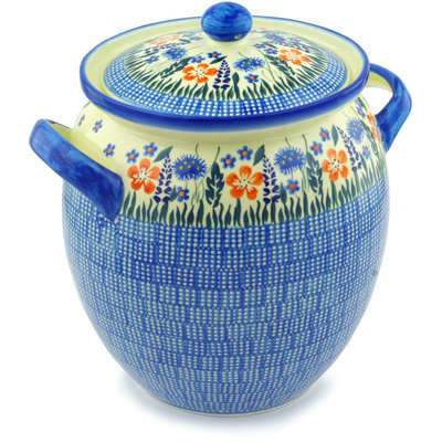 Jar with Lid and Handles 10"