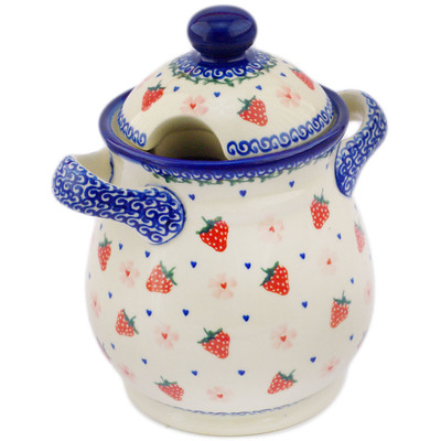 Jar with Lid and Handles 8"