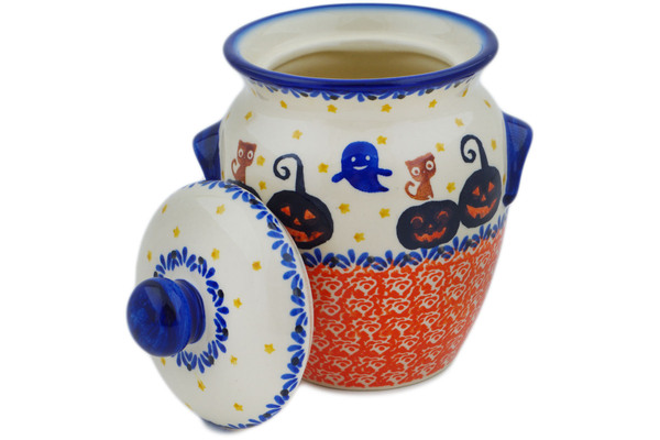 Jar with Lid and Handles 7"