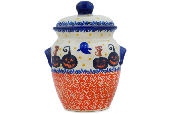 Jar with Lid and Handles 7"