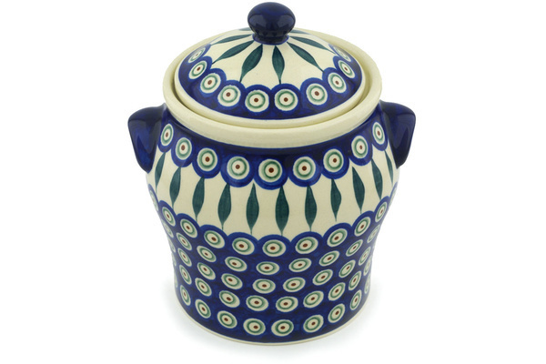 Jar with Lid and Handles 8"