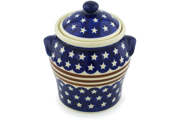 Jar with Lid and Handles 8"