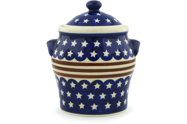 Jar with Lid and Handles 8"