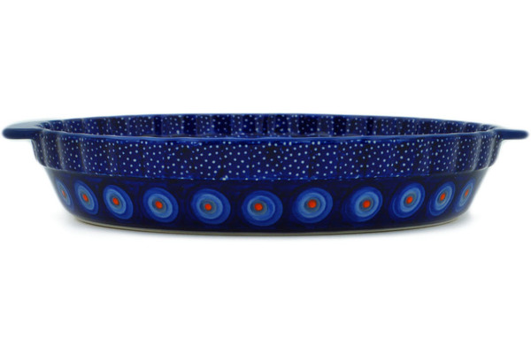 Pie Dish Fluted with Handles 11"