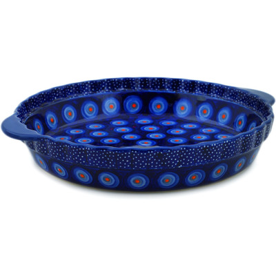 Pie Dish Fluted with Handles 11"