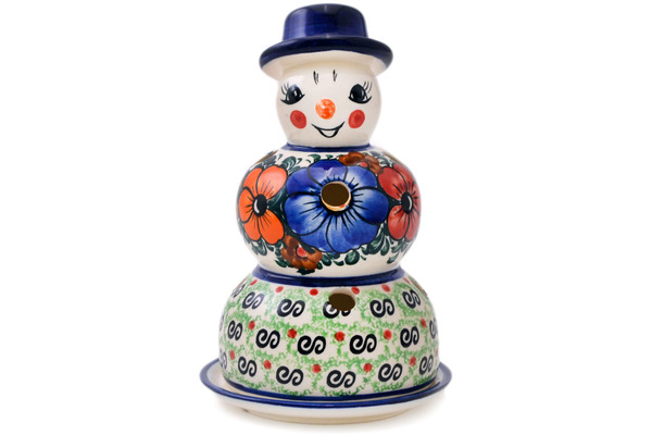 Snowman Candle Holder 7"