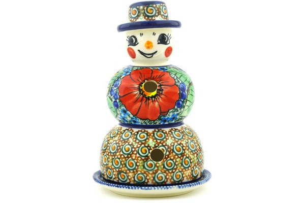 Snowman Candle Holder 7"