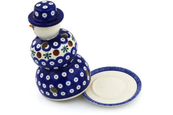 Snowman Candle Holder 7"