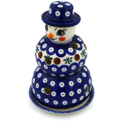 Snowman Candle Holder 7"