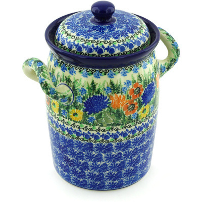 Jar with Lid and Handles 9"