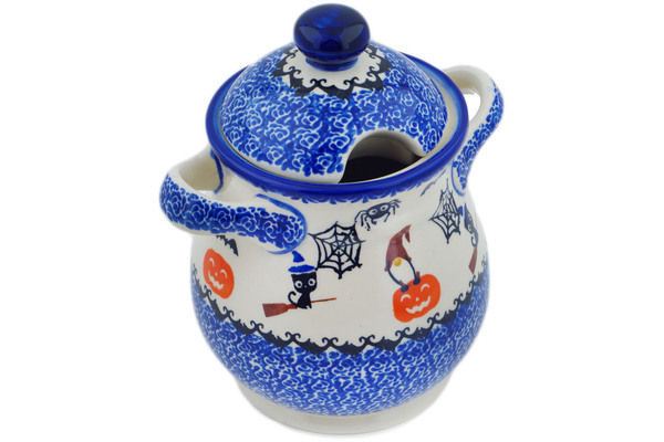 Jar with Lid and Handles 8"