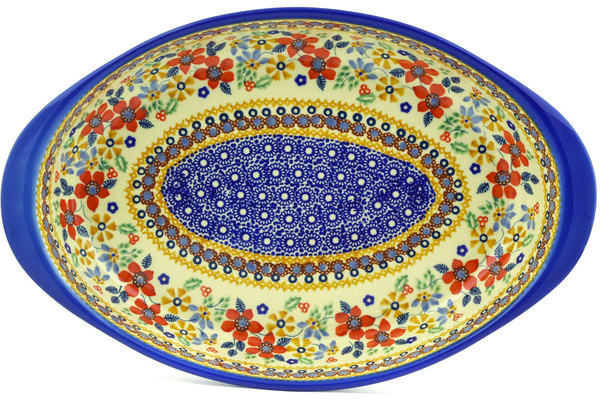 Oval Baker with Handles 13"