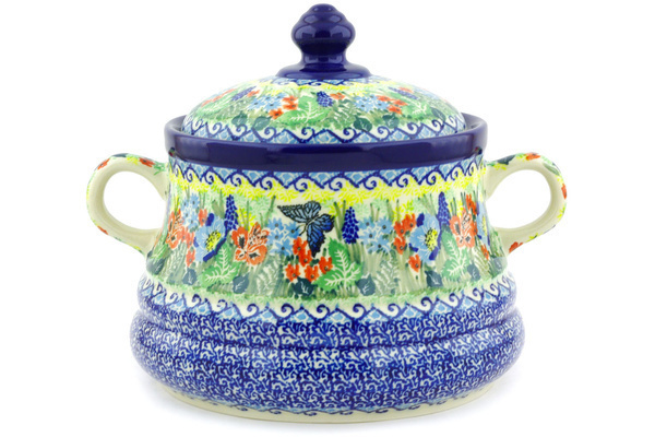 Jar with Lid and Handles 9"