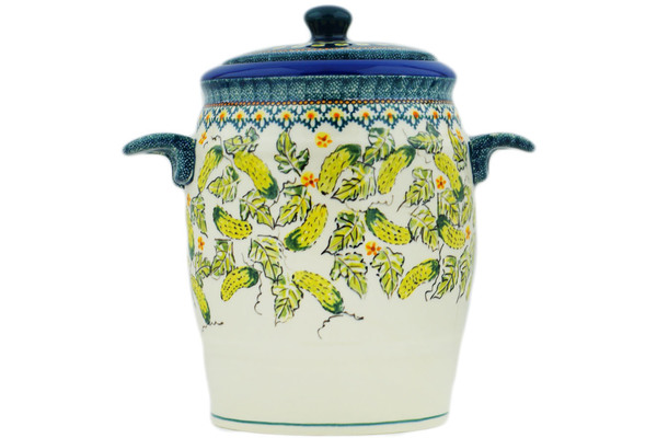 Jar with Lid and Handles 11"