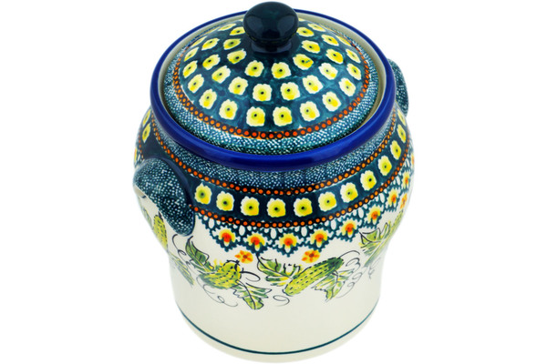 Jar with Lid and Handles 8"