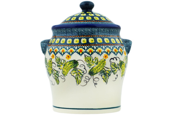 Jar with Lid and Handles 8"