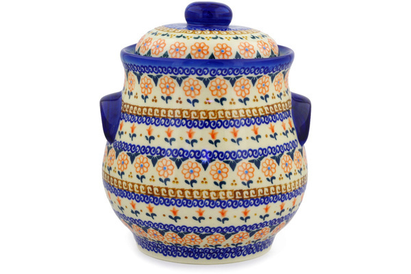 Jar with Lid and Handles 9"